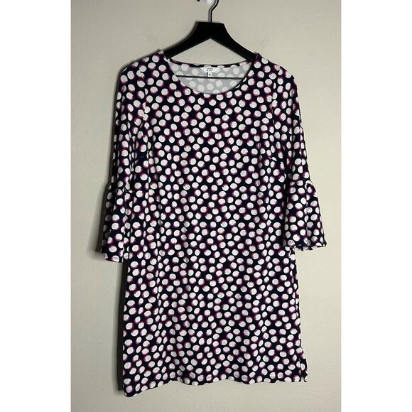 Crown & Ivy Polka Dot Bell Sleeve Dress Size M - Picture 1 of 6